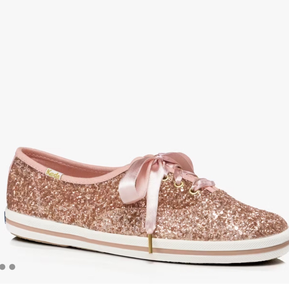 Keds X Kate Spade New York Glitter Sneakers Rose Gold